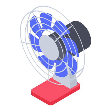 
Icon Of Pedestal Fan Isometric Design.
