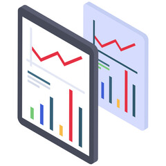 
Business analytics isometric icon vector 
