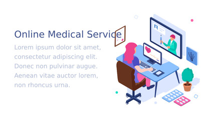 
Illustration design of online medical service
