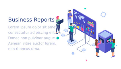 
Illustration design of online business report 
