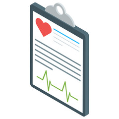 
Medical report icon design, isometric vector 
