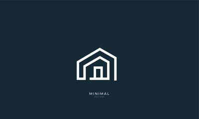 a line art icon logo a modern stylish house, home	
