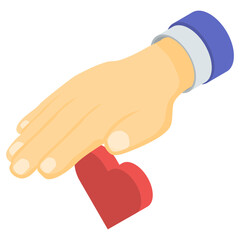 
Heart care icon in isometric design 
