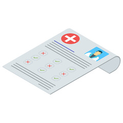 
Medical report icon design, isometric vector 
