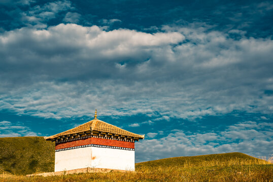 A Tibetan monastery on Ruoergai grassland, Sichuan, China.