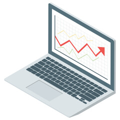 
Marketing growth icon in isometric design.
