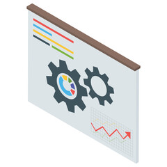 
Isometric vector design of setting icon.
