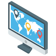 
Isometric vector design of location icon.
