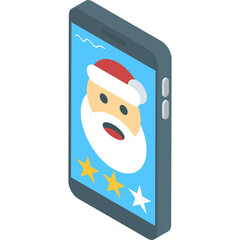 
Christmas  app isometric icon design 
