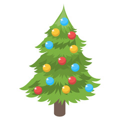 
Christmas tree in isometric icon 
