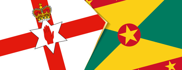 Northern Ireland and Grenada flags, two vector flags.