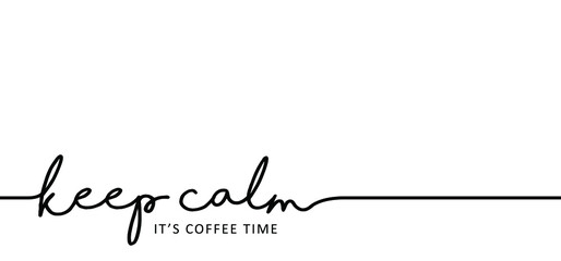 Slogan it's coffee o'lock time, caffeine loading. Flat vector. Motivation, inspiration message moment. Word for possitive emotions quotes for banner or wallpaper. Relaxing and chill. Quote coffee cup 