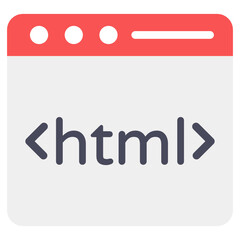
Web coding icon in flat style 
