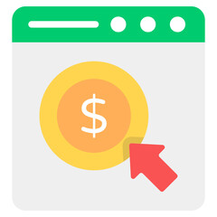 
Dollar coin on web page showcasing ppc icon
