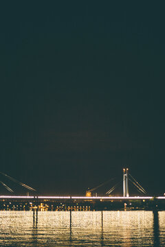 Bridge reflection on the water