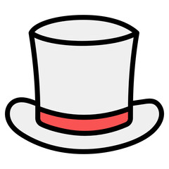 
Icon of top hat, headwear accessory vector 
