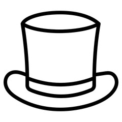 
Icon of top hat, headwear accessory vector 
