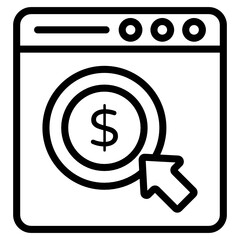 
Dollar coin on web page showcasing ppc icon
