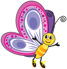 children illustration funny vector butterfly colorful cartoon