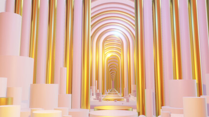 3D illustration Background for advertising and wallpaper in architecture and building scene. 3D rendering in decorative concept.