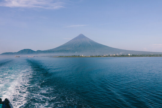 Volcano and sea. Mount Mayon, Philippines