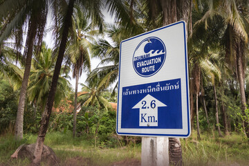 Evakuierung Route im Falle eines Tsunami 