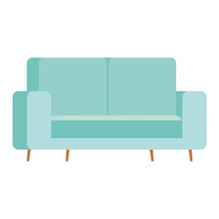 blue couch design, chair seat furniture interior home comfortable style and object theme Vector illustration