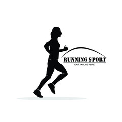 silhouette of a running woman