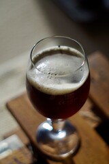glass of beer on a table