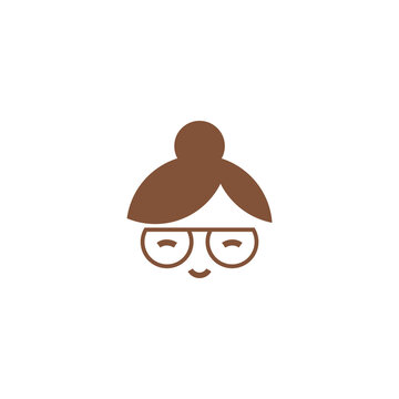 simple logo of a mother's face