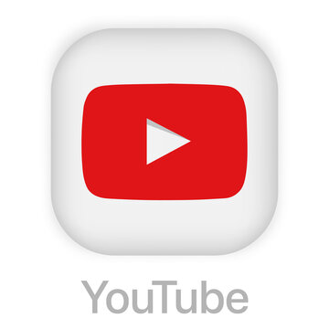 Red YouTube play button . Live video icon .
