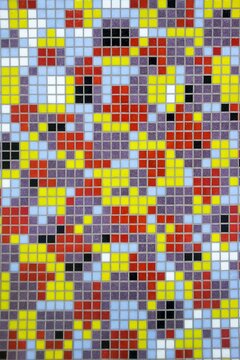 Close up of colorful mosaic tiles for background