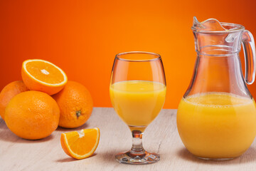 delicious sunny summer fruit orange and fresh tasty juice
