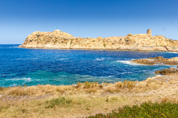 View of the Ile Rousse in Corsica, France