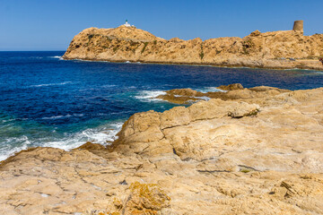 Fototapeta na wymiar View of the Ile Rousse in Corsica, France