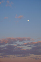 Clouds in the evening sky. Twilight sky as background.