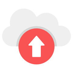 
Upward arrow with cloud, trendy design of cloud uploading icon
