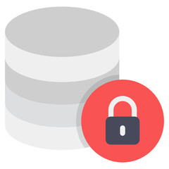 
Flat design of secure database icon
