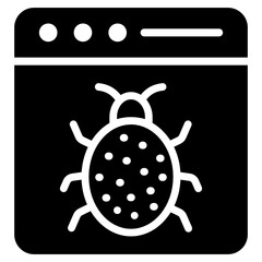 
Bug on web page, malicious website icon

