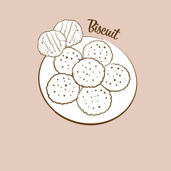 Hand-drawn Biscuit bread illustration