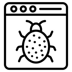 
Bug on web page, malicious website icon
