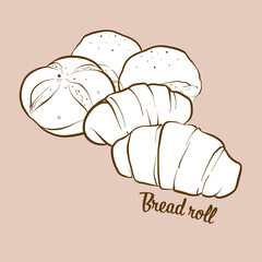 Hand-drawn Bread roll bread illustration