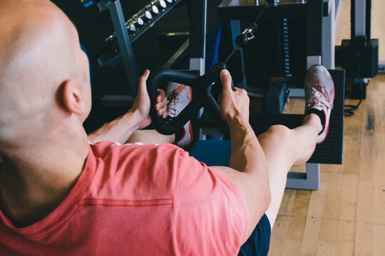 Man exercising in a gym