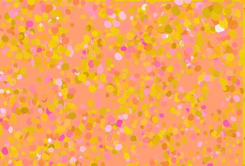 Light Pink, Yellow vector pattern with bent ribbons.