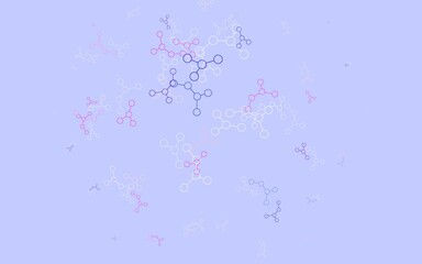 Light Pink, Blue vector background with forms of artificial intelligence.