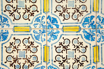 Traditional portuguese tiles. Hand painted decorative tiles