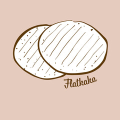 Hand-drawn Flatkaka bread illustration
