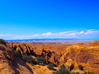 view on top arches in  Arches national park, Utah, USA