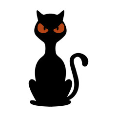 halloween cat cartoon design, happy holiday and scary theme Vector illustration