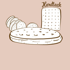 Hand-drawn Hardtack bread illustration